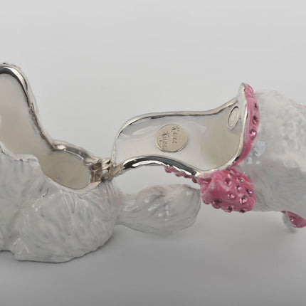 White and Pink Cat Trinket Box