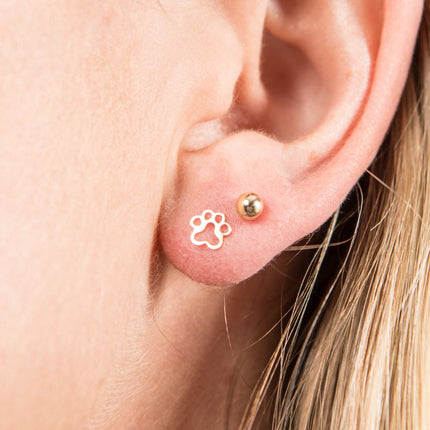 Dog Paw Stud Earrings