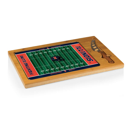 Illinois Fighting Illini Football Field Cutting Board & Knife Set