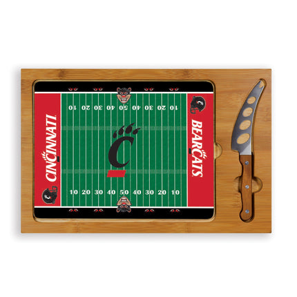 Cincinnati Bearcats Football Field Glass Top Cutting Board & Knife Set