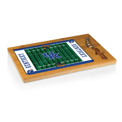 Kentucky Wildcats Football Field Glass Top Cutting Board & Knife Set