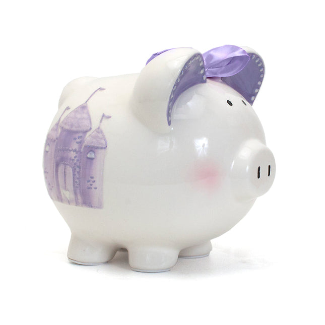 Lavender Fairytale Castle Large Piggy Bank
