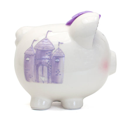 Lavender Fairytale Castle Large Piggy Bank