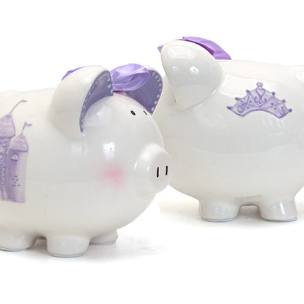 Lavender Fairytale Castle Large Piggy Bank