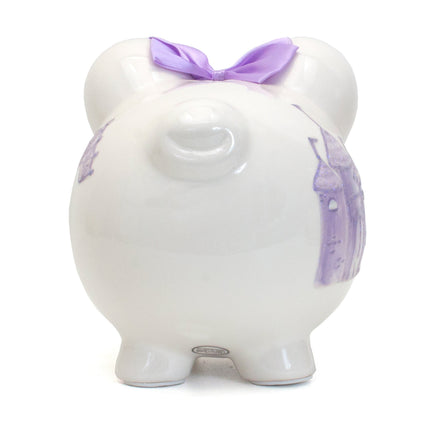 Lavender Fairytale Castle Large Piggy Bank