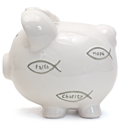 Faith Gray Large Piggy Bank