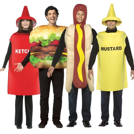 Fast Food Costume Set - Burger, Hot Dog, Ketchup, Mustard