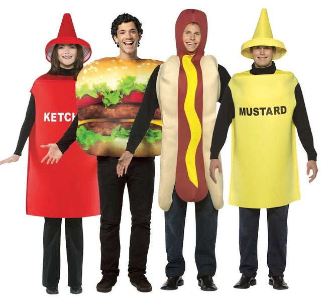 Fast Food Costume Set - Burger, Hot Dog, Ketchup, Mustard