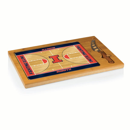 Illinois Fighting Illini Basketball Court Cutting Board & Knife Set