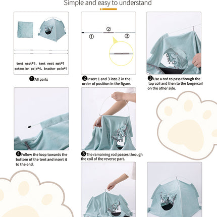 Comfy Calming Pet Tent Bed for Small Dogs and Cats