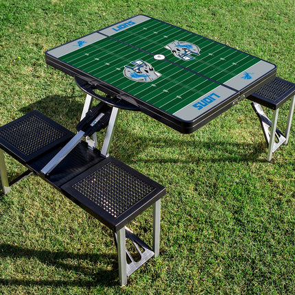 Detroit Lions Football Field - Picnic Table Portable Folding Table with Seats