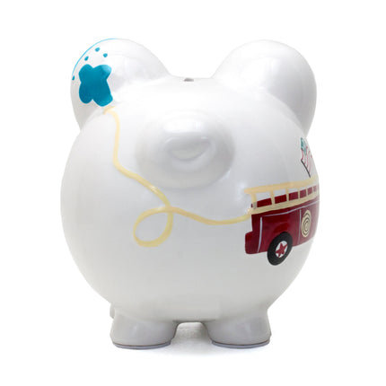 Firetruck Large Piggy Bank