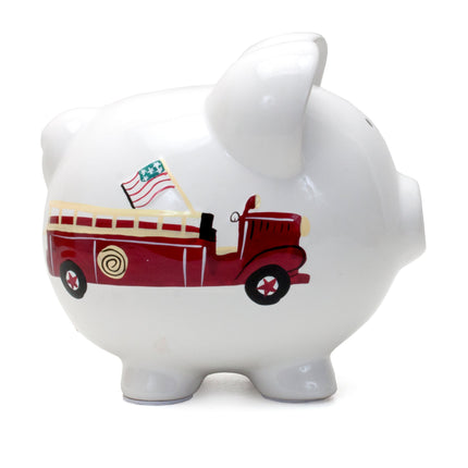 Firetruck Large Piggy Bank