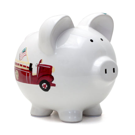 Firetruck Large Piggy Bank