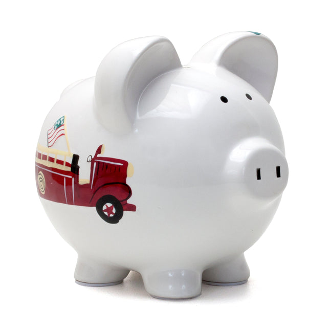 Firetruck Large Piggy Bank