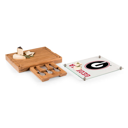 Georgia Bulldogs - Concerto Glass Top Cheese Cutting Board & Tools Set