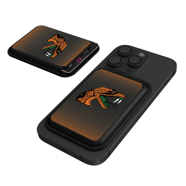 Florida A&M University Rattlers Linen Black Magnetic Credit Card Wallet