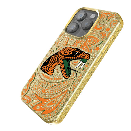 Florida A&M University Rattlers Paisley Bling Phone Case for Apple iPhone
