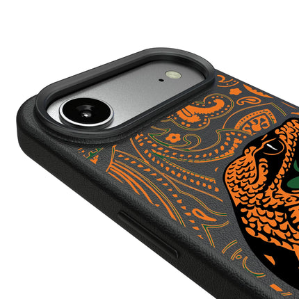 Florida A&M University Rattlers Paisley MagSafe Compatible Phone Case for Apple iPhone