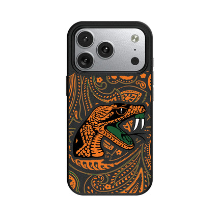 Florida A&M University Rattlers Paisley MagSafe Compatible Phone Case for Apple iPhone