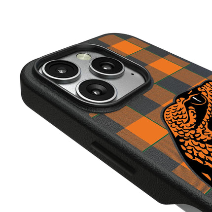 Florida A&M University Rattlers Plaid MagSafe Compatible Phone Case for Apple iPhone