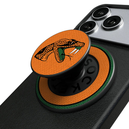 Florida A&M University Rattlers Stripe PopSockets Magnetic Phone Grip and Stand