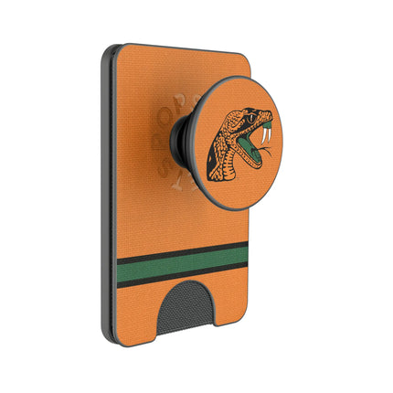 Florida A&M University Rattlers Stripe PopSockets MagSafe-Compatible PopWallet+