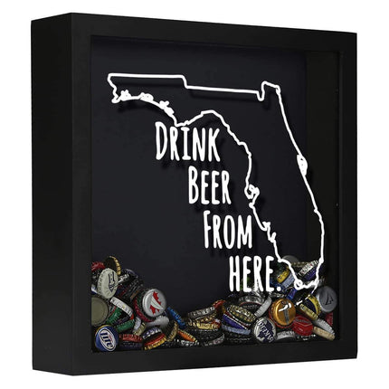Florida Drink Beer From Here Beer Cap Shadow Box