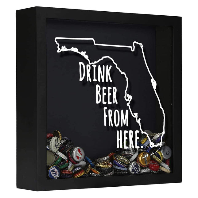 Florida Drink Beer From Here Beer Cap Shadow Box