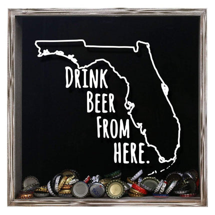 Florida Drink Beer From Here Beer Cap Shadow Box