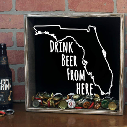 Florida Drink Beer From Here Beer Cap Shadow Box