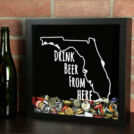 Florida Drink Beer From Here Beer Cap Shadow Box