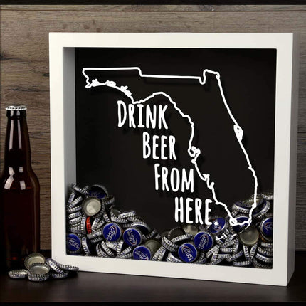 Florida Drink Beer From Here Beer Cap Shadow Box