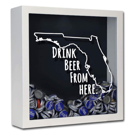 Florida Drink Beer From Here Beer Cap Shadow Box