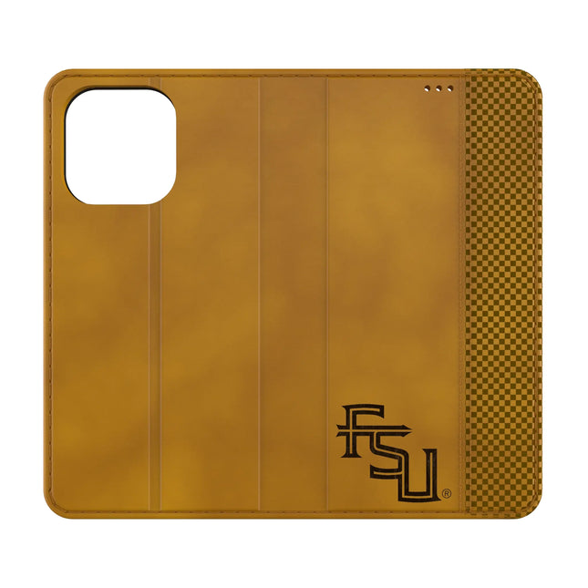 Florida State University Seminoles Athletic Wordmark Burn Folio Phone Case for Apple iPhone