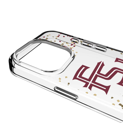 Florida State University Seminoles Athletic Wordmark Confetti Clear Phone Case for Apple iPhone