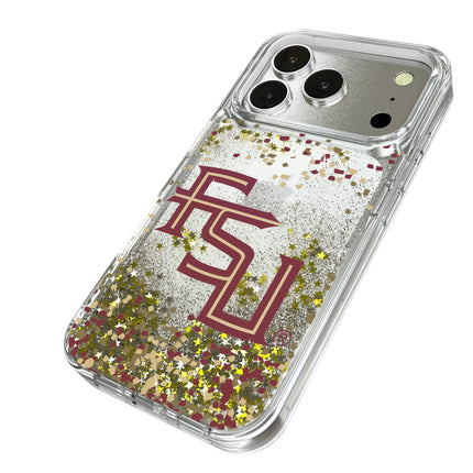 Florida State University Seminoles Athletic Wordmark Confetti Glitter Phone Case for Apple iPhone