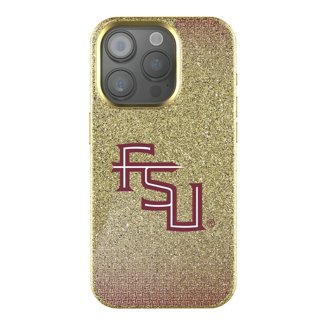 Florida State University Seminoles Athletic Wordmark Linen Bling Phone Case for Apple iPhone