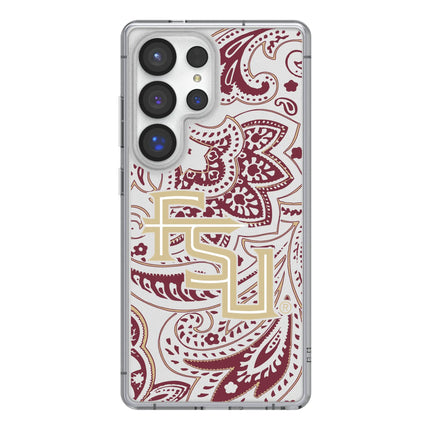 Florida State University Seminoles Athletic Wordmark Paisley Clear Phone Case for Samsung Galaxy