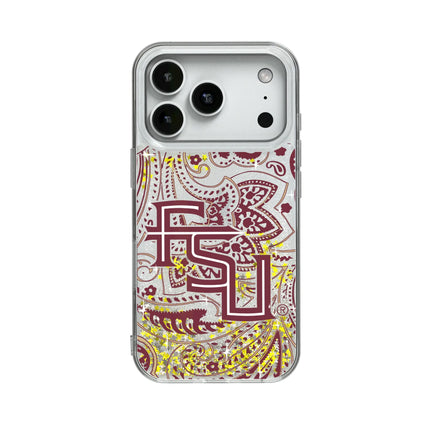 Florida State University Seminoles Athletic Wordmark Paisley Glitter Phone Case for Apple iPhone