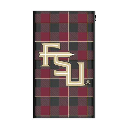 Florida State University Seminoles Athletic Wordmark Plaid 5000mAh Flat Powerbank