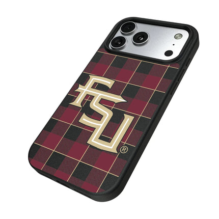 Florida State University Seminoles Athletic Wordmark Plaid MagSafe Compatible Phone Case for Apple iPhone