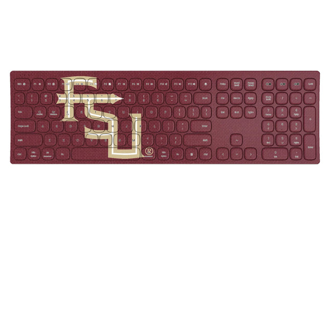 Florida State University Seminoles Athletic Wordmark Solid Curved Wireless Keyboard