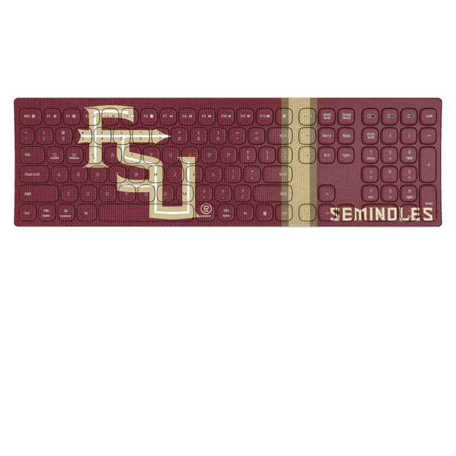 Florida State University Seminoles Athletic Wordmark Stripe Curved Wireless Keyboard