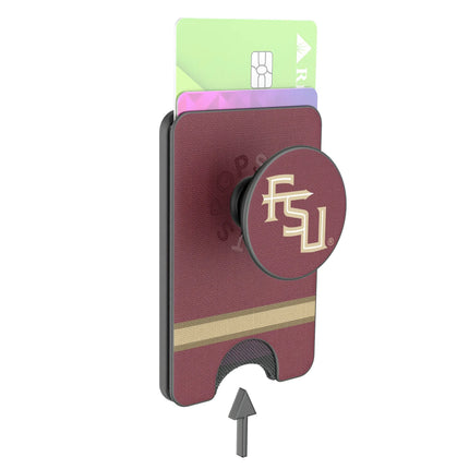 Florida State University Seminoles Athletic Wordmark Stripe PopSockets MagSafe-Compatible PopWallet+
