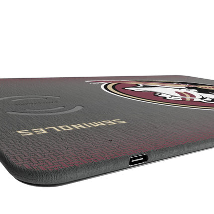 Florida State University Seminoles Linen 15-Watt Wireless Charger and Mouse Pad