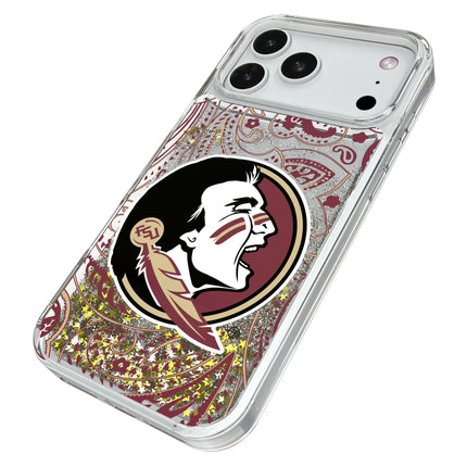 Florida State University Seminoles Paisley Glitter Phone Case for Apple iPhone