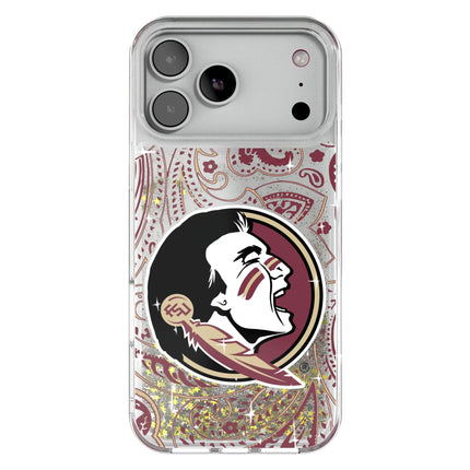 Florida State University Seminoles Paisley Glitter Phone Case for Apple iPhone