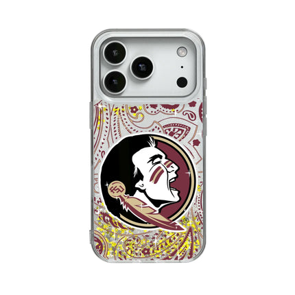 Florida State University Seminoles Paisley Glitter Phone Case for Apple iPhone
