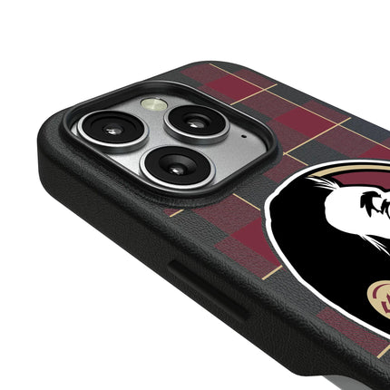 Florida State University Seminoles Plaid MagSafe Compatible Phone Case for Apple iPhone